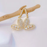Delicate Heart Earring for Femme Zircon Drop Earrings Fine Jewelry