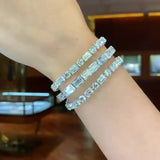 Lab Diamond Bangle Bracelet 14K Wedding Bracelet Women Bridal Jewelry