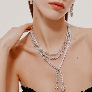 Lab Diamond Chocker Necklace 925 Sterling Silver Party Wedding Pendants Necklace