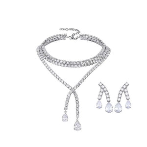 Lab Diamond Chocker Necklace 925 Sterling Silver Party Wedding Pendants Necklace