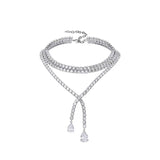 Lab Diamond Chocker Necklace 925 Sterling Silver Party Wedding Pendants Necklace