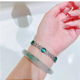 Lab Emerald Diamond Bangle 925 Sterling Silver Bracelet