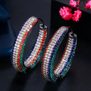 Big Circle Cubic Zircon Hoop Earrings for Women