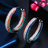 Big Circle Cubic Zircon Hoop Earrings for Women