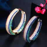 Big Circle Cubic Zircon Hoop Earrings for Women