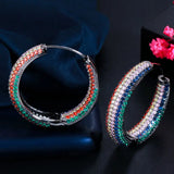Big Circle Cubic Zircon Hoop Earrings for Women