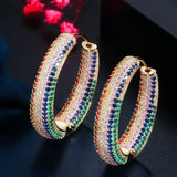 Big Circle Cubic Zircon Hoop Earrings for Women