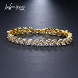 Leaf Charm CZ Bracelet for Bride Sliver Crystal Bangles