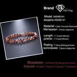 Leaf Charm CZ Bracelet for Bride Sliver Crystal Bangles