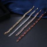 Leaf Charm CZ Bracelet for Bride Sliver Clear Crystal Bangles