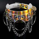 Leather Collar Women Chocker Party Costume Necklaes Round Choker Chain Necklace
