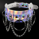 Leather Collar Women Chocker Party Costume Necklaes Round Choker Chain Necklace