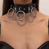 Neo-Gothic PU Leather Torques Necklaces for Women
