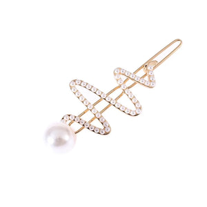 Light Yellow Alloy Twist with Pearl Hair Jewelry for Women