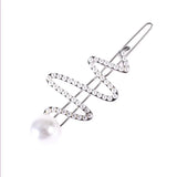 Light Yellow Alloy Twist with Pearl Hair Jewelry for Women