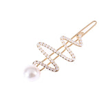 Light Yellow Alloy Twist with Pearl Hair Jewelry for Women