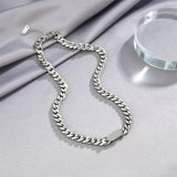Link Chain Bangle Bracelet Stainless Steel Cuban Chain Jewelry Gift Set