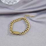 Link Chain Bangle Bracelet Stainless Steel Cuban Chain Jewelry Gift Set