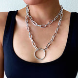 Chunky Link Chain Necklace for Women Men Thick Choker Jewelry