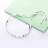 Logo Bead Charm Sliding Bracelet Women's Accessories Gift