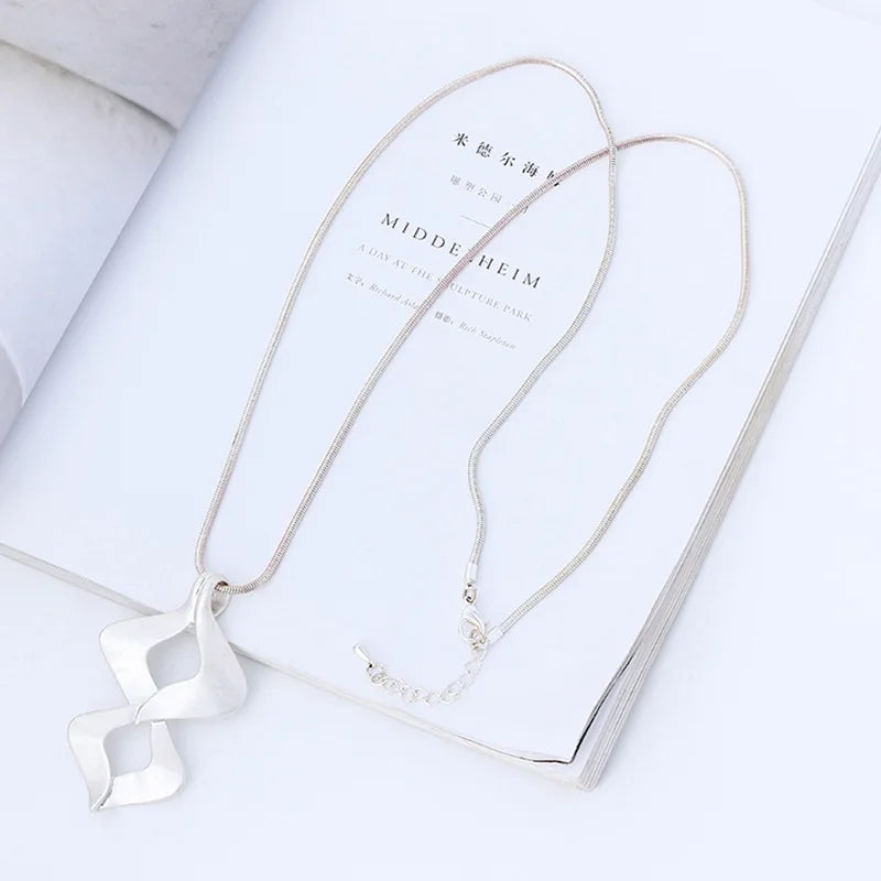 Long Chain Necklace Geometry Pendants Jewelry For Women