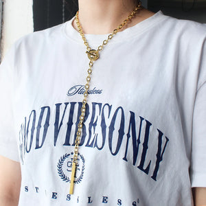 Long Chain Pendants & Necklaces Stainless Steel Bar Choker Collars