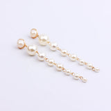 Colorful Boho Long Pearl Earrings Statement Wedding Earrings