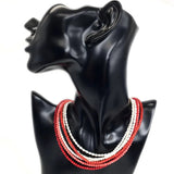 Red Coral Clavicle Necklace Female Party Accessories