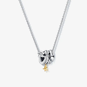 DIY Sparkling Star Charm Necklaces Jewelry Ladies Christmas Jewelry Gift