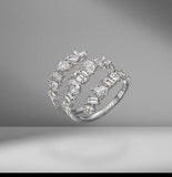 Water Drop CZ Engagement Ring for Women Wedding Bridal