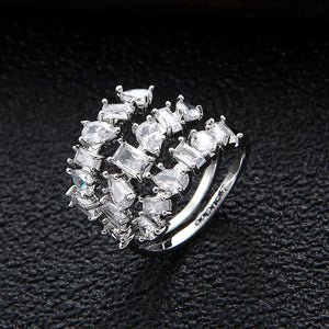Water Drop CZ Engagement Ring for Women Wedding Bridal
