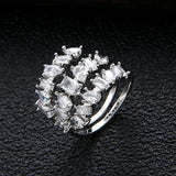 Water Drop CZ Engagement Ring for Women Wedding Bridal