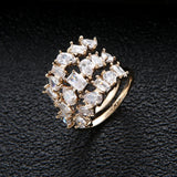 Water Drop CZ Engagement Ring for Women Wedding Bridal