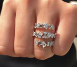 Water Drop CZ Engagement Ring for Women Wedding Bridal