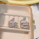 Water Drop CZ Engagement Ring For Women Wedding Bridal Adjust Ring