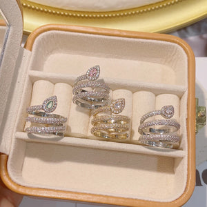 Water Drop CZ Engagement Ring For Women Wedding Bridal Adjust Ring