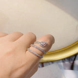 Water Drop CZ Engagement Ring For Women Wedding Bridal Adjust Ring