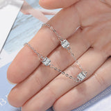 925 Silver Wedding Bracelets 2 Carats Crystal Charm Jewelry
