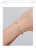 925 Silver Wedding Bracelets 2 Carats Crystal Charm Jewelry