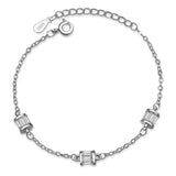 925 Silver Wedding Bracelets 2 Carats Crystal Charm Jewelry