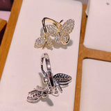 Butterfly CZ Engagement Finger Ring Women Wedding Bridal Dubai Adjust Ring