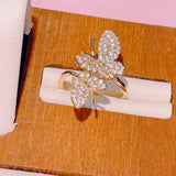 Butterfly CZ Engagement Finger Ring Women Wedding Bridal Dubai Adjust Ring