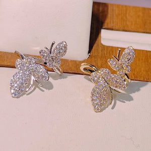 Butterfly CZ Engagement Finger Ring Women Wedding Bridal Dubai Adjust Ring