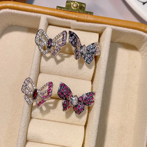 Butterfly Cubic Zircon Engagement Finger Rings For Women Wedding Bridal