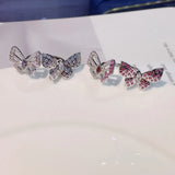 Butterfly Cubic Zircon Engagement Finger Rings For Women Wedding Bridal
