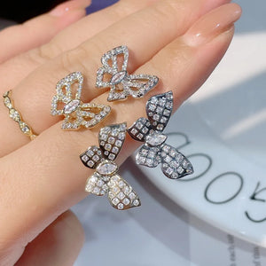 Butterfly Cubic Zircon Engagement Finger Rings For Women Wedding Bridal