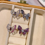 Butterfly Cubic Zircon Engagement Finger Rings For Women Wedding Bridal