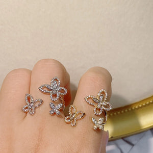 Butterfly CZ Engagement Ring for Women Wedding DUBAI Bridal Adjust Ring
