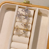 Butterfly CZ Engagement Ring for Women Wedding DUBAI Bridal Adjust Ring
