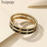 Crystal Open Bracelet Bangle for Women Stainless Steel Charm Zirconia Jewelry